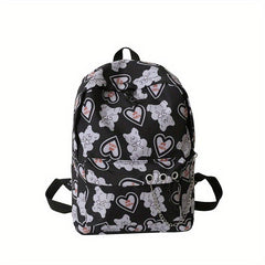Bear Pattern Schoolbag Women's Students Backpack Lightweight Durable Bag