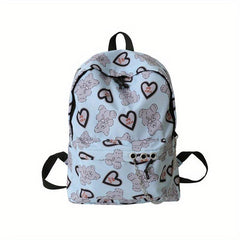 Bear Pattern Schoolbag Women's Students Backpack Lightweight Durable Bag