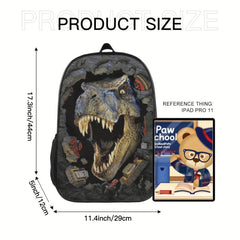 Preschool 3D Dinosaur Backpack for Primary School Kids