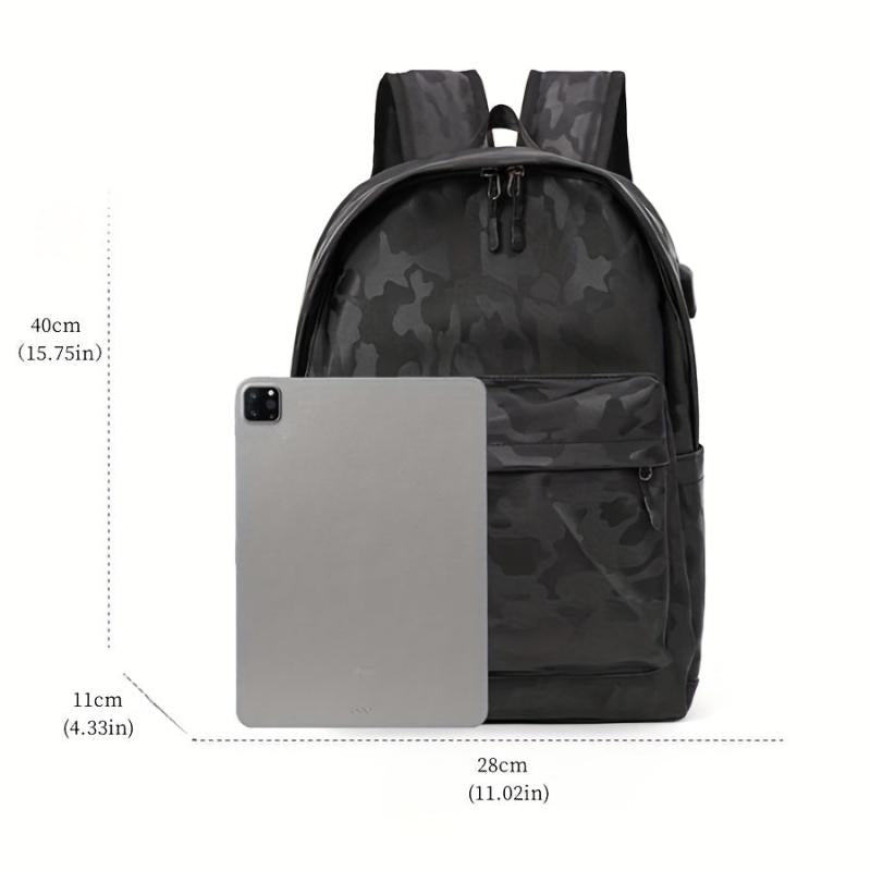 Men's Laptop Backpack USB Charging Port Travel Bag
