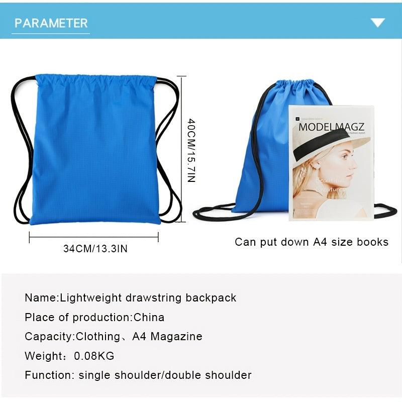 Sports Waterproof Oxford Cloth Outdoor Drawstring Pocket Backpack