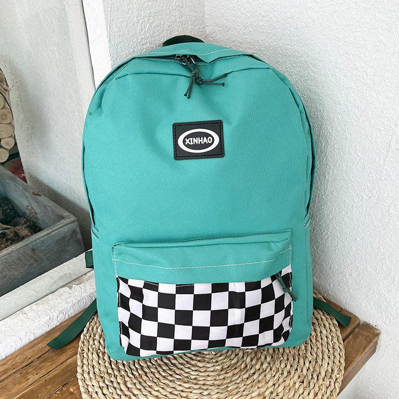 Plaid Pattern Backpack Large Capacity Travel Bag for Daily Use