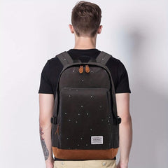 Spotted Backpack Commuter Laptop Bag Business Double Shoulder Backpack Grey Bag