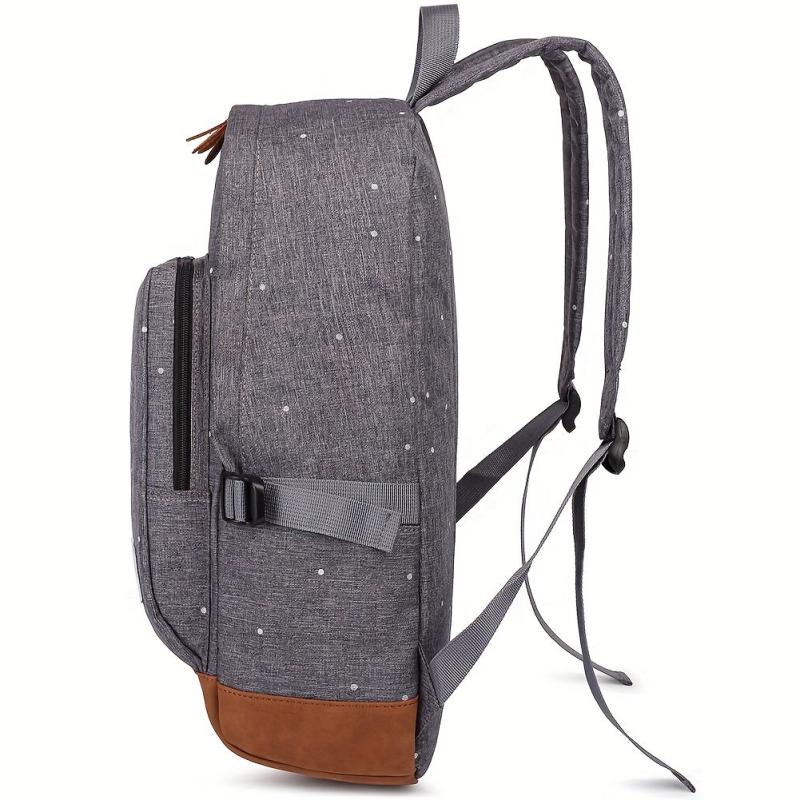 Spotted Backpack Commuter Laptop Bag Business Double Shoulder Backpack Grey Bag
