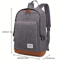 Spotted Backpack Commuter Laptop Bag Business Double Shoulder Backpack Grey Bag