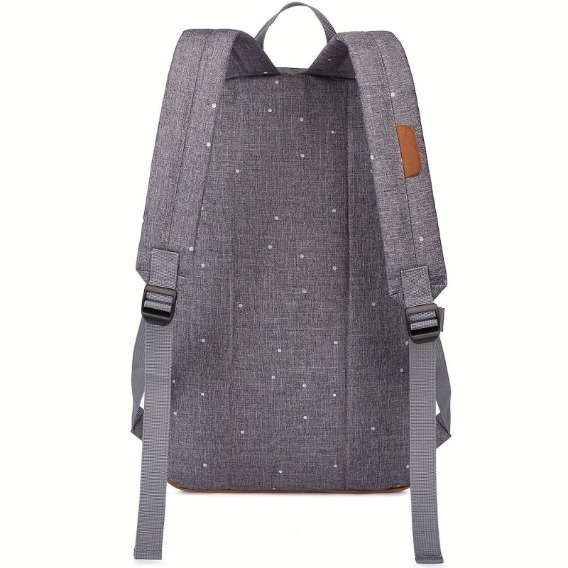 Spotted Backpack Commuter Laptop Bag Business Double Shoulder Backpack Grey Bag