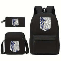 3pcs Fashionable Print Backpack Crossbody Bag Set