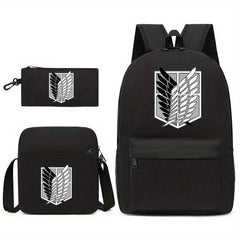 3pcs Fashionable Print Backpack Crossbody Bag Set