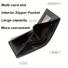 Men's Wallet Short Business First Layer Leather Bag Thin Wallet