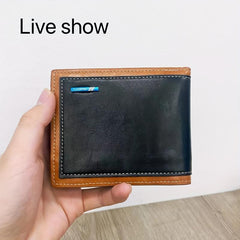 Men's Wallet Short Business First Layer Leather Bag Thin Wallet