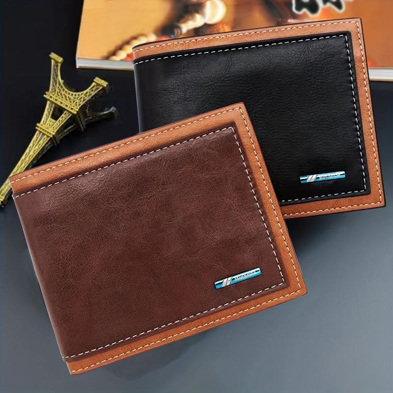 Men's Wallet Short Business First Layer Leather Bag Thin Wallet