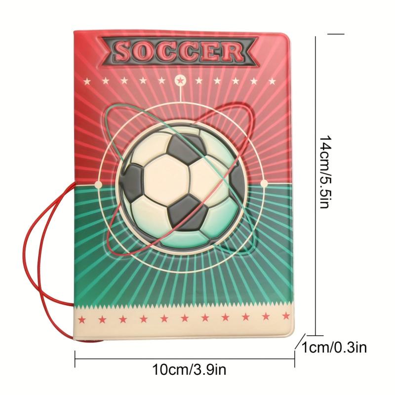 Men's Soccer Pattern ID Holder Passport Cover Multifunctional Bag