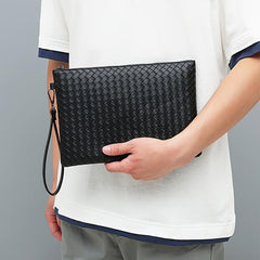 Braided Clutch Bag Large Capacity Soft Bag Business Bag For Men