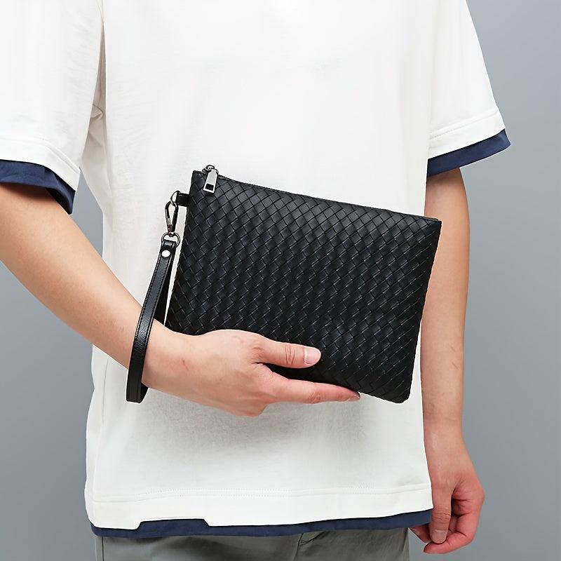Braided Clutch Bag Large Capacity Soft Bag Business Bag For Men