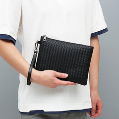 Braided Clutch Bag Large Capacity Soft Bag Business Bag For Men