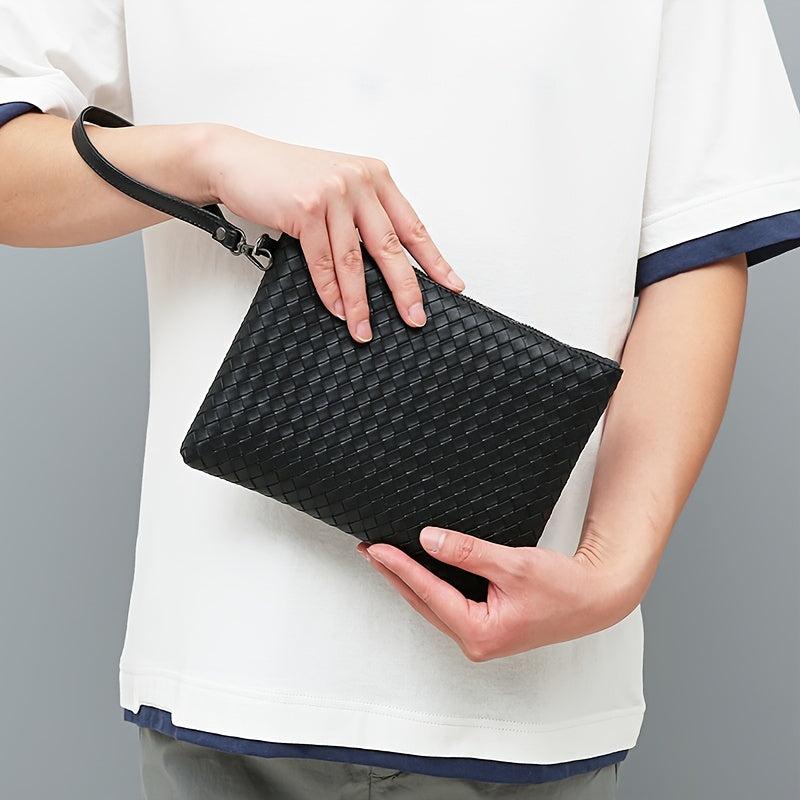 Braided Clutch Bag Large Capacity Soft Bag Business Bag For Men