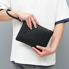 Braided Clutch Bag Large Capacity Soft Bag Business Bag For Men
