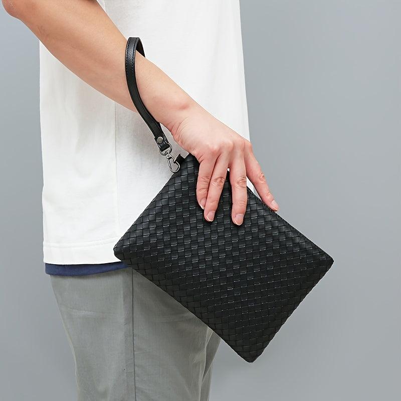 Braided Clutch Bag Large Capacity Soft Bag Business Bag For Men