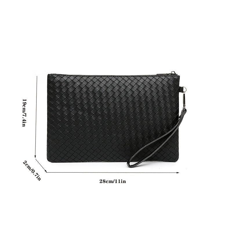 Braided Clutch Bag Large Capacity Soft Bag Business Bag For Men
