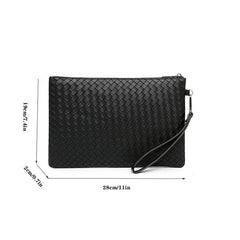 Braided Clutch Bag Large Capacity Soft Bag Business Bag For Men