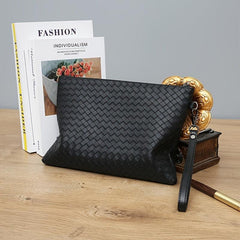 Braided Clutch Bag Large Capacity Soft Bag Business Bag For Men