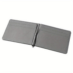 Men's Textured PU Leather Card Holder Wallet Money Clip
