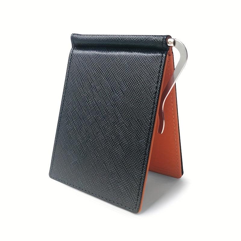 Men's Textured PU Leather Card Holder Wallet Money Clip
