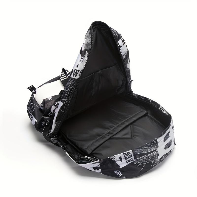 Men's Graffiti Backpack Large Capacity Casual Backpack Laptop Backpack
