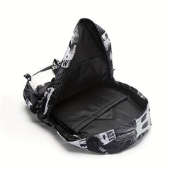 Men's Graffiti Backpack Large Capacity Casual Backpack Laptop Backpack