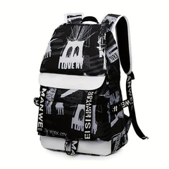 Men's Graffiti Backpack Large Capacity Casual Backpack Laptop Backpack