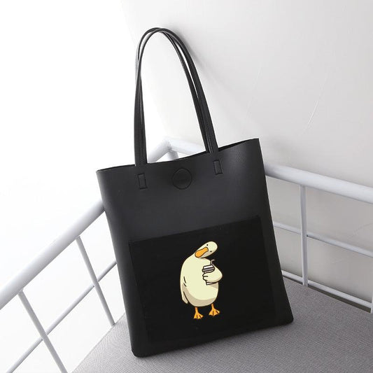 Large Capacity PU Shoulder Bag Duck Tote Handbag