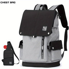 Large Capacity Flap Backpack Travel Bag for Men and Women