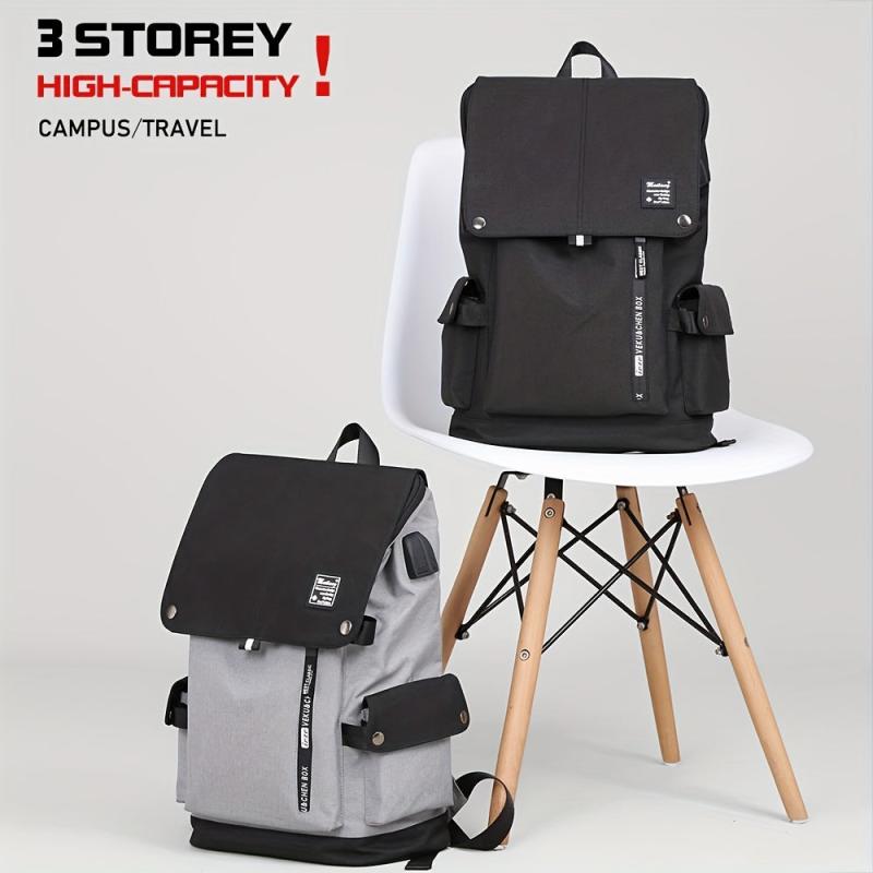 Large Capacity Flap Backpack Travel Bag for Men and Women