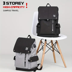 Large Capacity Flap Backpack Travel Bag for Men and Women