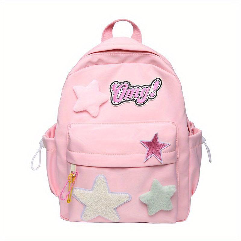 Star Patch Backpack Lightweight School Bag