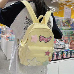 Star Patch Backpack Lightweight School Bag