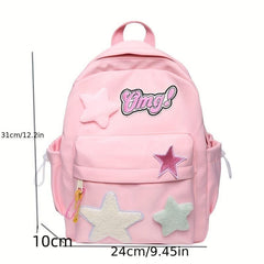 Star Patch Backpack Lightweight School Bag