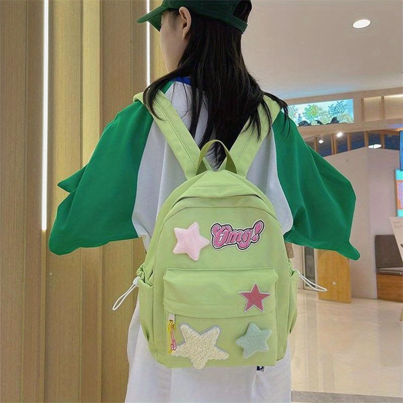 Star Patch Backpack Lightweight School Bag