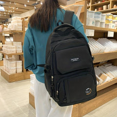 Student Bag Large Capacity Solid Backpack Style Bag Preppy Travel Bag
