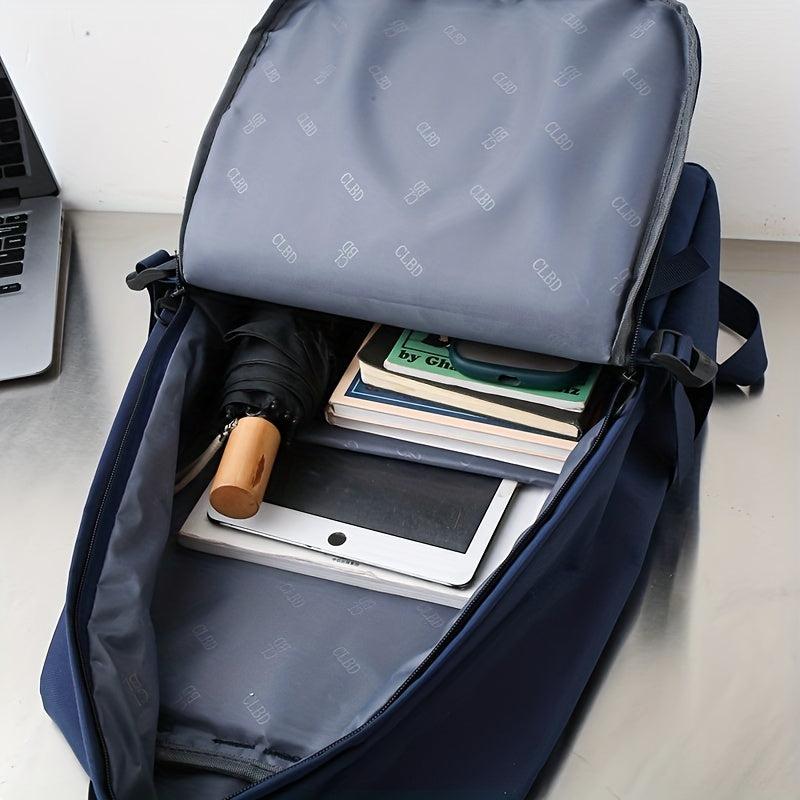 Casual Students Backpack Large Capacity Preppy School Bag Solid Travel Bag
