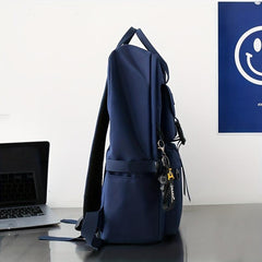 Casual Students Backpack Large Capacity Preppy School Bag Solid Travel Bag