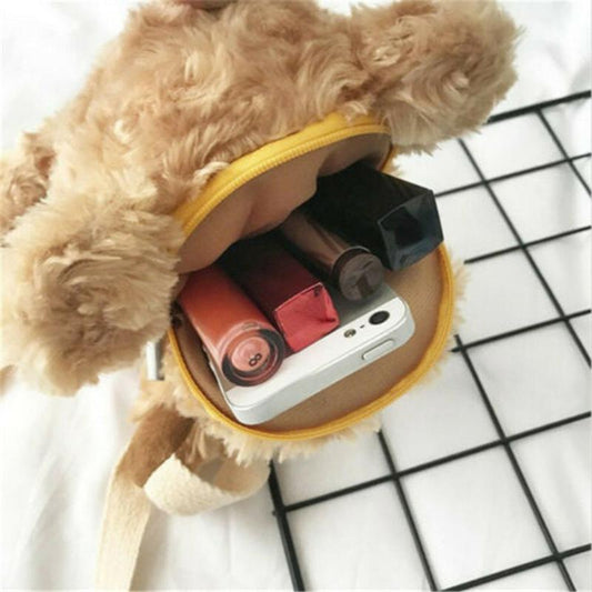 7.87inch Bear Soft Plush Doll Cross Body Mini Messenger Bag for Kids
