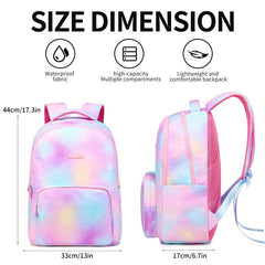 Girls Gradients Laptop Schoolbag Middle School Backpack