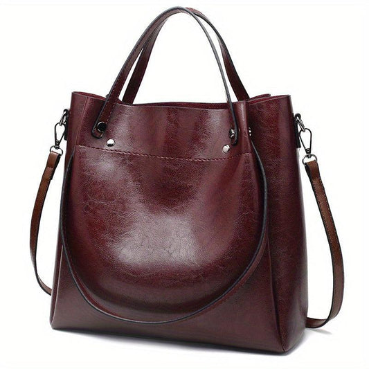 Soft Leather Retro Large Capacity Tote Bag