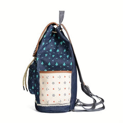 Casual Sailboat Print Drawstring Backpack for Travel