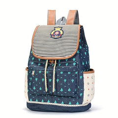 Casual Sailboat Print Drawstring Backpack for Travel