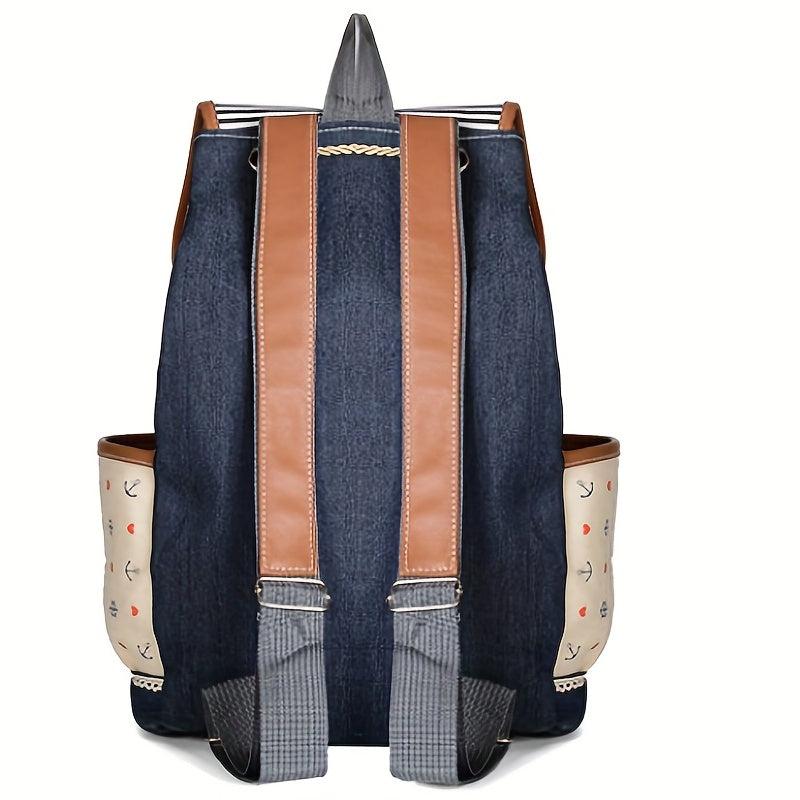 Casual Sailboat Print Drawstring Backpack for Travel