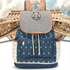 Casual Sailboat Print Drawstring Backpack for Travel