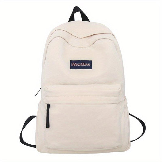 Solid Backpack for Students Lightweight Large Capacity Outdoor Bag