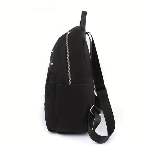Embroidered Solid Backpack For Travel Commuting